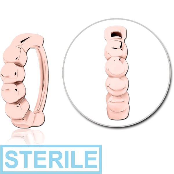 STERILE ROSE GOLD PVD COATED SURGICAL STEEL LIP CLCKER RING