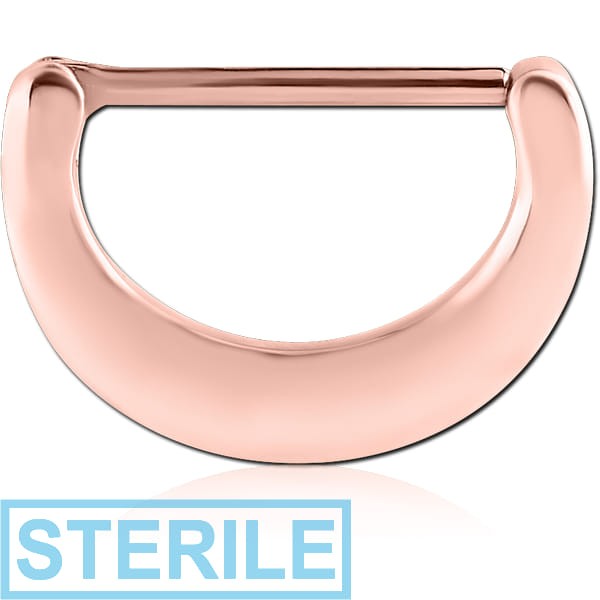 STERILE ROSE GOLD PVD COATED SURGICAL STEEL NIPPLE CLICKER - PLAIN