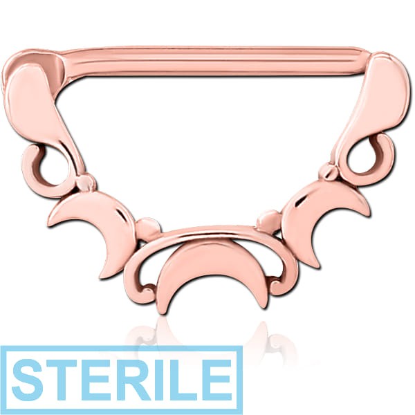 STERILE ROSE GOLD PVD COATED SURGICAL STEEL NIPPLE CLICKER