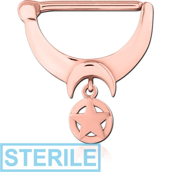 STERILE ROSE GOLD PVD COATED SURGICAL STEEL NIPPLE CLICKER