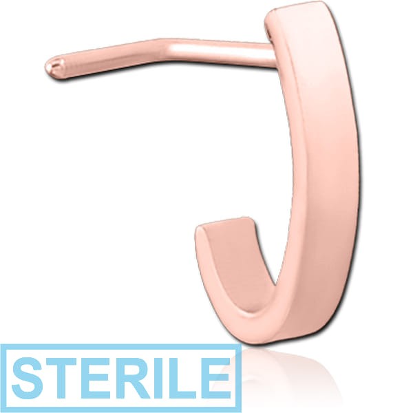 STERILE ROSE GOLD PVD COATED SURGICAL STEEL 90 DEGREE WRAP AROUND NOSE STUD