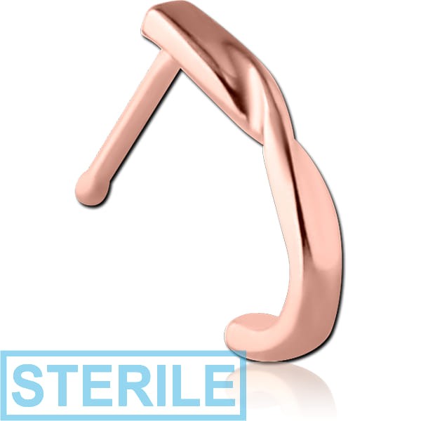 STERILE ROSE GOLD PVD COATED SURGICAL STEEL WRAP AROUND NOSE BONE