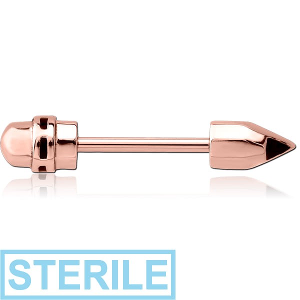 STERILE ROSE GOLD PVD COATED SURGICAL STEEL NIPPLE SHIELD BAR - PINCIL