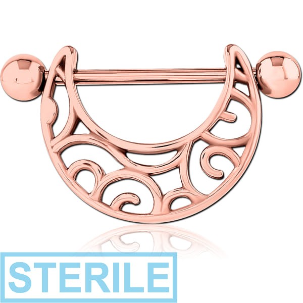 STERILE ROSE GOLD PVD COATED SURGICAL STEEL NIPPLE SHIELD