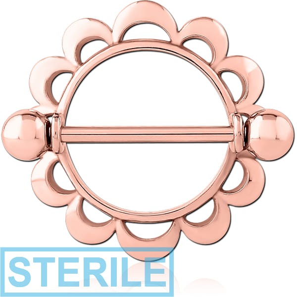 STERILE ROSE GOLD PVD COATED SURGICAL STEEL NIPPLE SHIELD