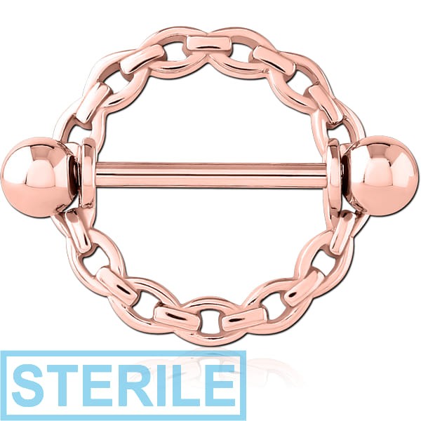 STERILE ROSE GOLD PVD COATED SURGICAL STEEL NIPPLE SHIELD