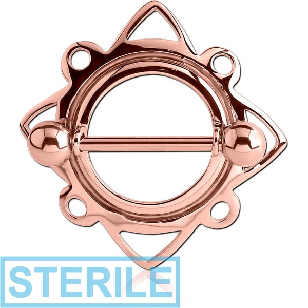 STERILE ROSE GOLD PVD COATED SURGICAL STEEL NIPPLE SHIELD (14 MM)