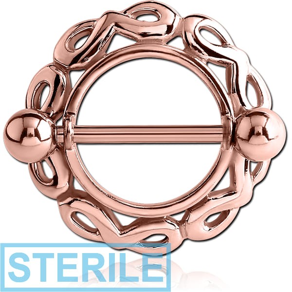 STERILE ROSE GOLD PVD COATED SURGICAL STEEL NIPPLE SHIELD (14 MM)