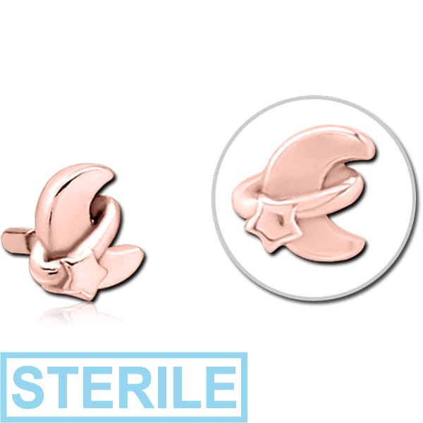 STERILE ROSE GOLD PVD COATED SURGICAL STEEL PUSH FIT ATTACHMENT FOR BIOFLEX INTERNAL LABRET - ANNULAR ECLIPSE AND STAR