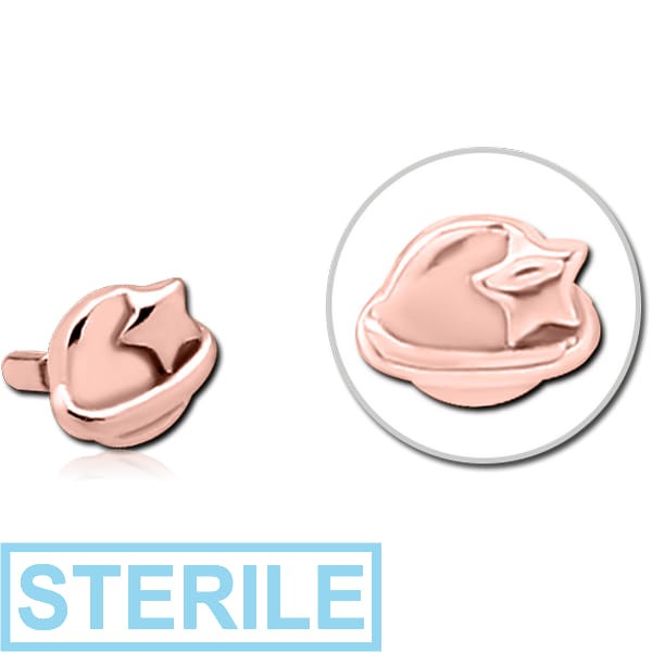 STERILE ROSE GOLD PVD COATED SURGICAL STEEL PUSH FIT ATTACHMENT FOR BIOFLEX INTERNAL LABRET - EYE STAR