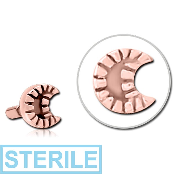STERILE ROSE GOLD PVD COATED SURGICAL STEEL PUSH FIT ATTACHMENT FOR BIOFLEX INTERNAL LABRET - CRESCENT