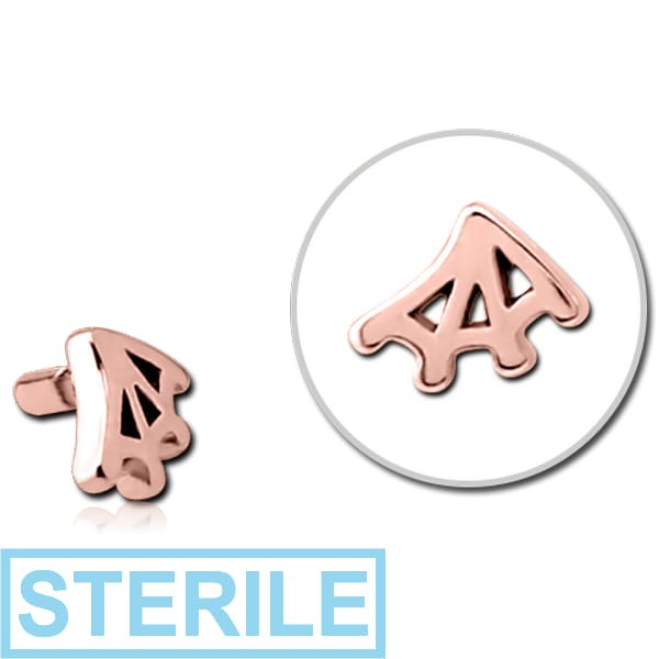 STERILE ROSE GOLD PVD COATED SURGICAL STEEL PUSH FIT ATTACHMENT FOR BIOFLEX INTERNAL LABRET - WEB
