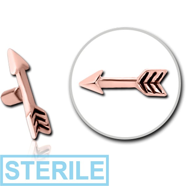 STERILE ROSE GOLD PVD COATED SURGICAL STEEL PUSH FIT ATTACHMENT FOR BIOFLEX INTERNAL LABRET - ARROW