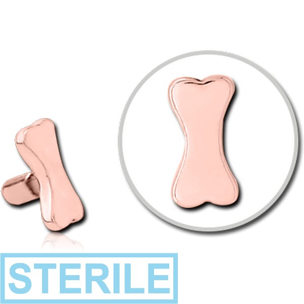 STERILE ROSE GOLD PVD COATED SURGICAL STEEL PUSH FIT ATTACHMENT FOR BIOFLEX INTERNAL LABRET - BONE
