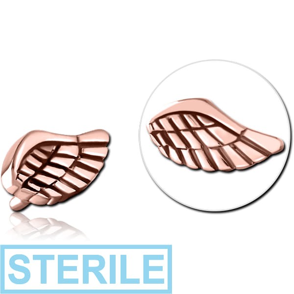STERILE ROSE GOLD PVD COATED SURGICAL STEEL PUSH FIT ATTACHMENT FOR BIOFLEX INTERNAL LABRET