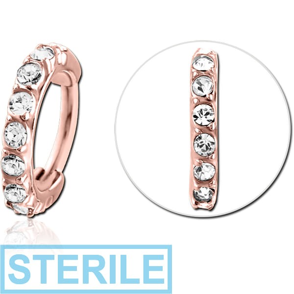 STERILE ROSE GOLD PVD COATED SURGICAL STEEL JEWELLED MULTI PURPOSE CLICKER