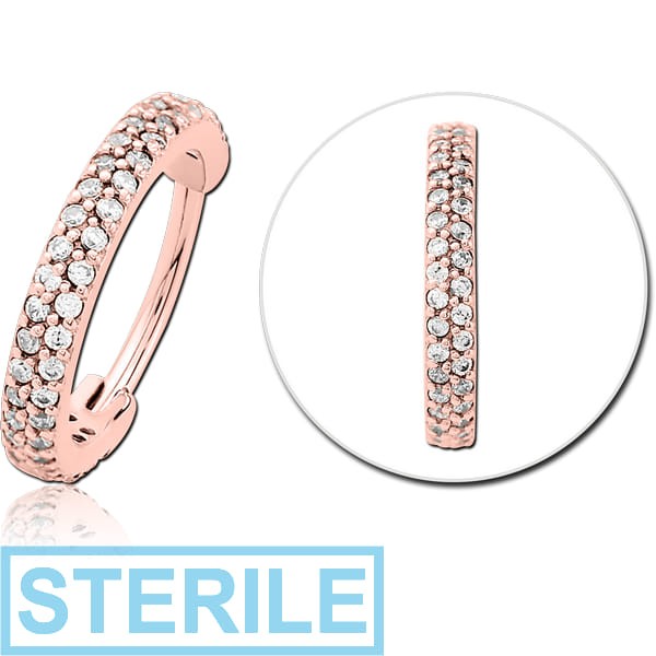 STERILE ROSE GOLD PVD COATED SURGICAL STEEL JEWELLED MULTI PURPOSE CLICKER