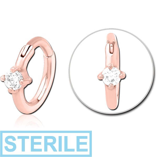 STERILE ROSE GOLD PVD COATED SURGICAL STEEL JEWELLED MULTI PURPOSE CLICKER