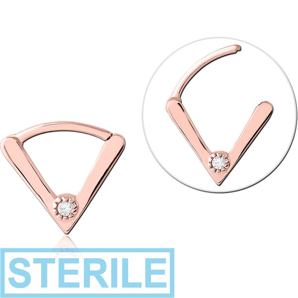 STERILE ROSE GOLD PVD COATED SURGICAL STEEL JEWELLED MULTI PURPOSE CLICKER