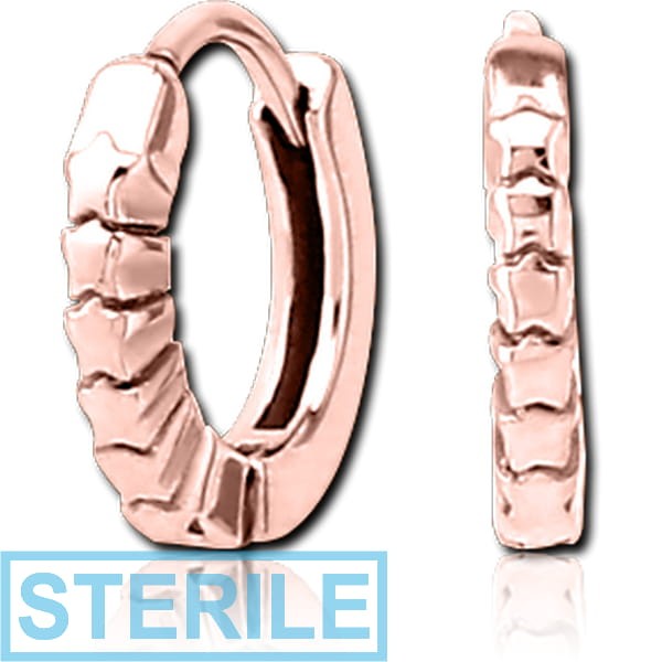 STERILE ROSE GOLD PVD COATED SURGICAL STEEL HUGGIES PAIR