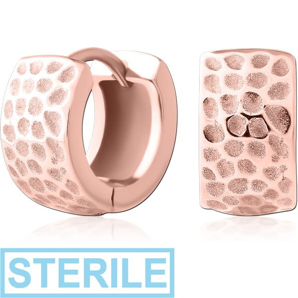 STERILE ROSE GOLD PVD COATED SURGICAL STEEL HUGGIES PAIR
