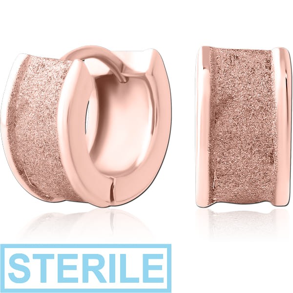 STERILE ROSE GOLD PVD COATED SURGICAL STEEL HUGGIES PAIR