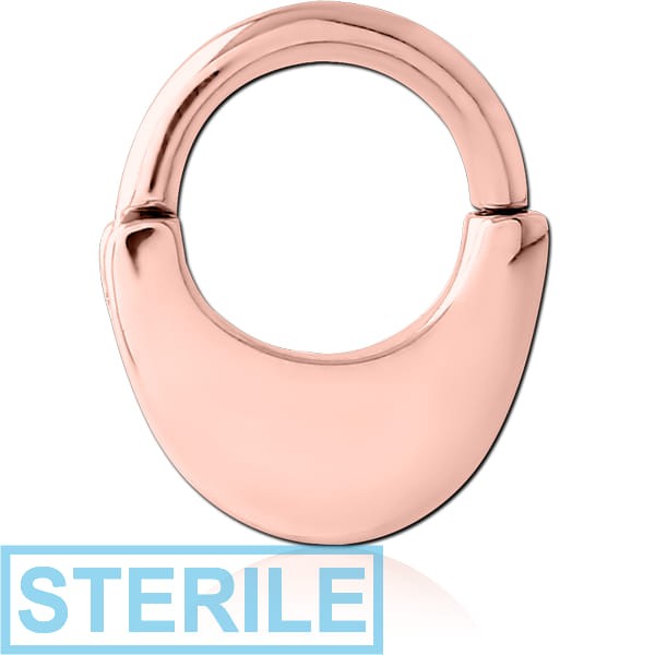 STERILE ROSE GOLD PVD COATED SURGICAL STEEL HINGED SEPTUM CLICKER