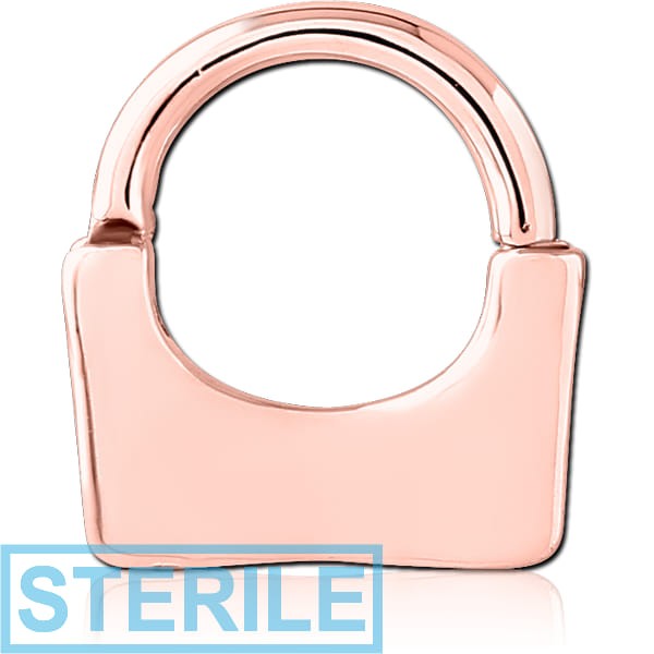 STERILE ROSE GOLD PVD COATED SURGICAL STEEL HINGED SEPTUM CLICKER