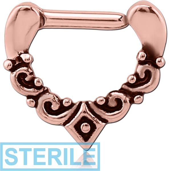 STERILE ROSE GOLD PVD COATED SURGICAL STEEL SEPTUM CLICKER
