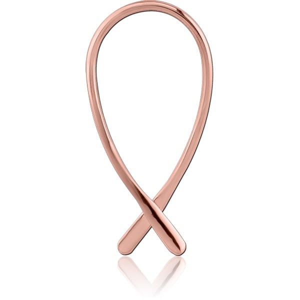 STERILE ROSE GOLD PVD COATED SURGICAL STEEL HOOP EARRINGS FOR TUNNEL