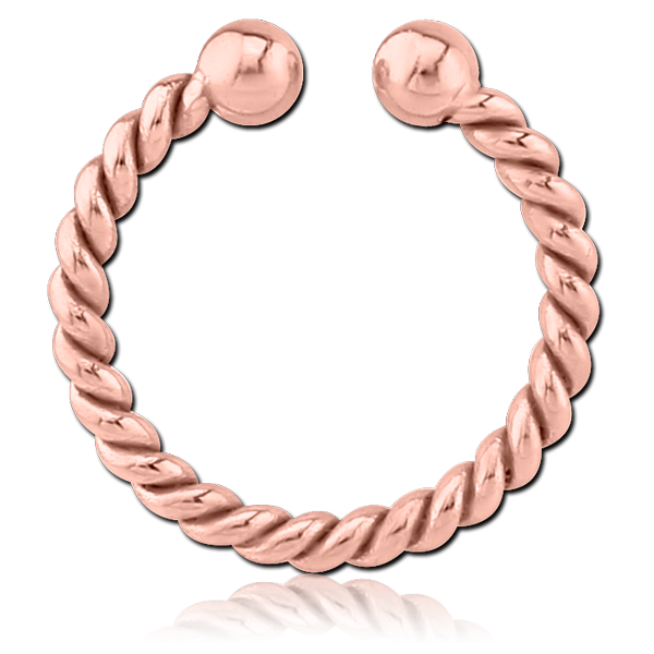 ROSE GOLD PVD COATED SURGICAL STEEL FAKE SEPTUM RING - ROPE