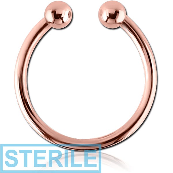 STERILE ROSE GOLD PVD COATED SURGICAL STEEL FAKE SEPTUM RING