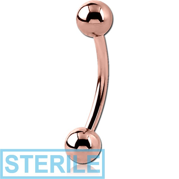 STERILE ROSE GOLD PVD COATED TITANIUM CURVED MICRO BARBELL