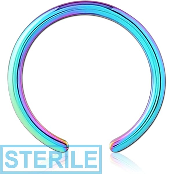 STERILE RAINBOW PVD COATED SURGICAL STEEL BALL CLOSURE RING PIN