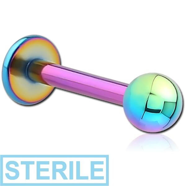 STERILE RAINBOW PVD COATED SURGICAL STEEL LABRET