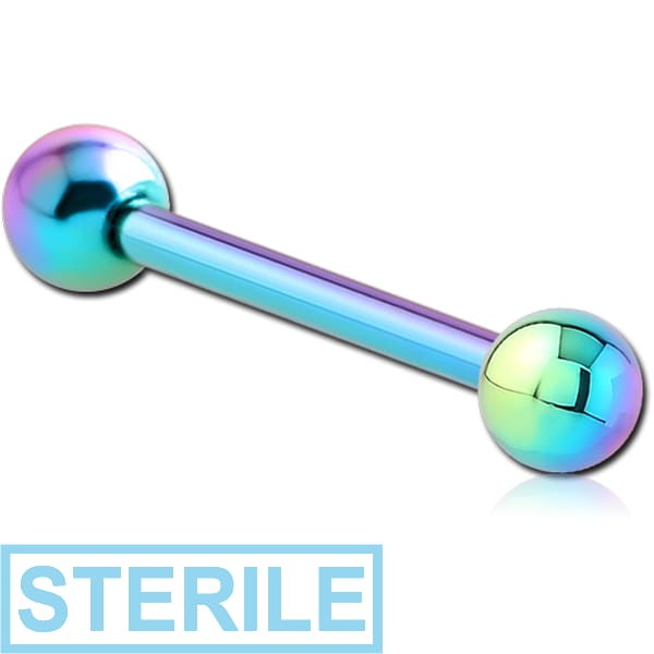 STERILE RAINBOW PVD COATED SURGICAL STEEL MICRO BARBELL