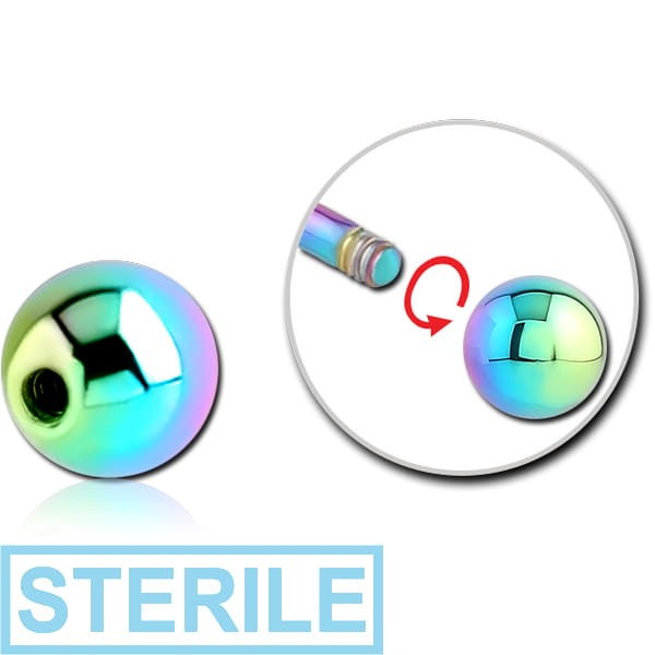 STERILE RAINBOW PVD COATED SURGICAL STEEL MICRO BALL