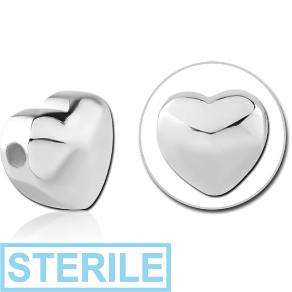STERILE SURGICAL STEEL ATTACHMENT FOR BALL CLOSURE RING - HEART