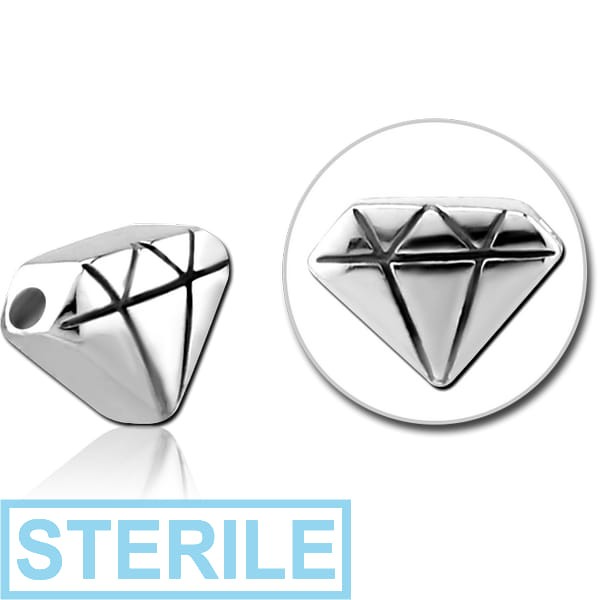 STERILE SURGICAL STEEL ATTACHMENT FOR BALL CLOSURE RING - DIAMOND