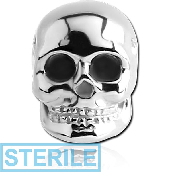 STERILE SURGICAL STEEL ATTACHMENT FOR BALL CLOSURE RING - SKULL
