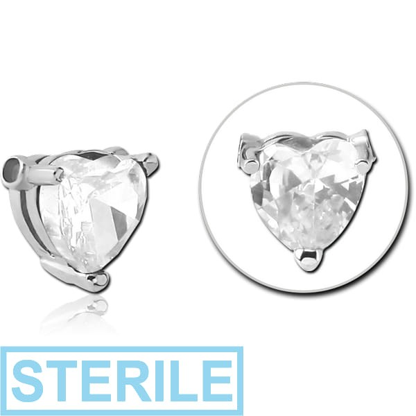 STERILE SURGICAL STEEL ATTACHMENT FOR BALL CLOSURE RING - HEART
