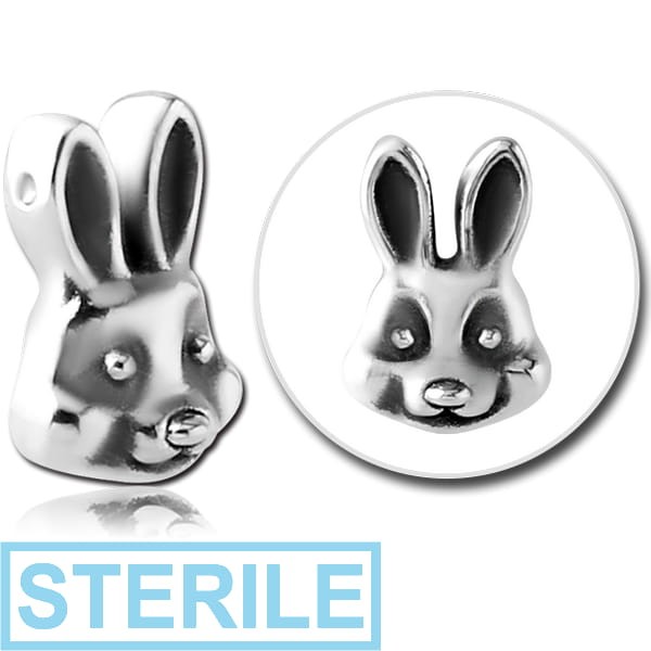 STERILE SURGICAL STEEL ATTACHMENT FOR BALL CLOSURE RING - HEAD RABBIT