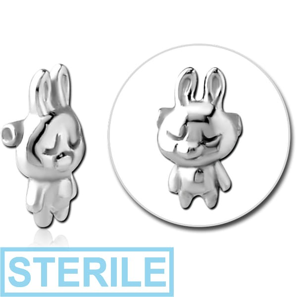 STERILE SURGICAL STEEL ATTACHMENT FOR BALL CLOSURE RING - TEDDY RABBIT