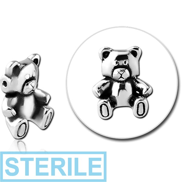 STERILE SURGICAL STEEL ATTACHMENT FOR BALL CLOSURE RING - TEDDY BEAR