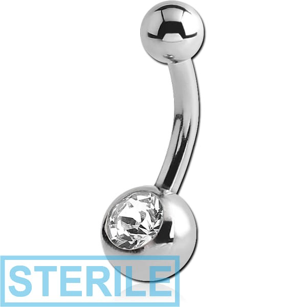 STERILE SURGICAL STEEL OPTIMA CRYSTAL MINI NAVEL BANANA