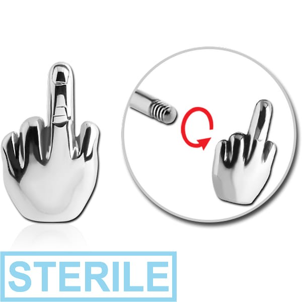 STERILE SURGICAL STEEL ATTACHMENT FOR 1.6 MM THREADED PIN - MIDDLE FINGER
