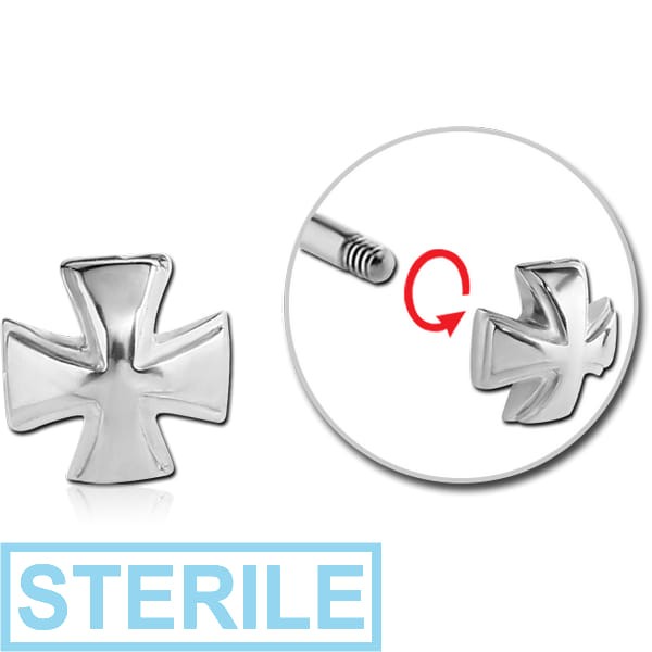 STERILE SURGICAL STEEL ATTACHMENT FOR 1.6 MM THREADED PIN - IRON CROSS