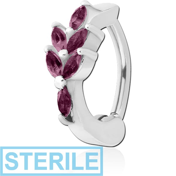 STERILE SURGICAL STEEL JEWELLED BELLY CLICKER - MARQUISE