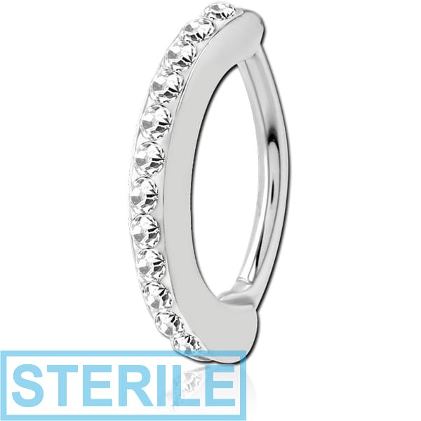 STERILE SURGICAL STEEL CRYSTALINE JEWELLED BELLY CLICKER