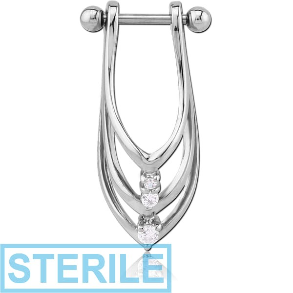 STERILE SURGICAL STEEL JEWELLED CARTLAGE SHIELD